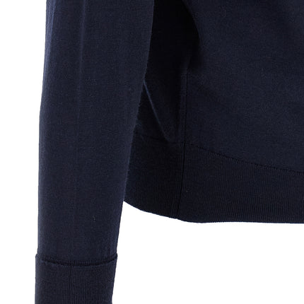JOHN SMEDLEY Blue Merino Wool Cardigan