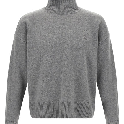 Ami Paris Gray Wool Cardigan