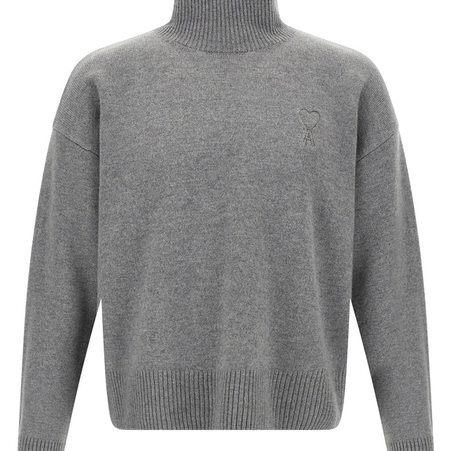 Ami Paris Gray Wool Cardigan