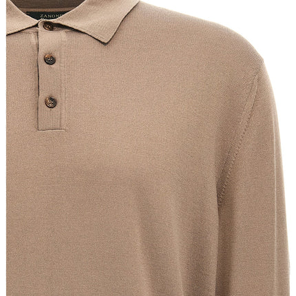 ZANONE Beige Virgin Wool Polo Shirt
