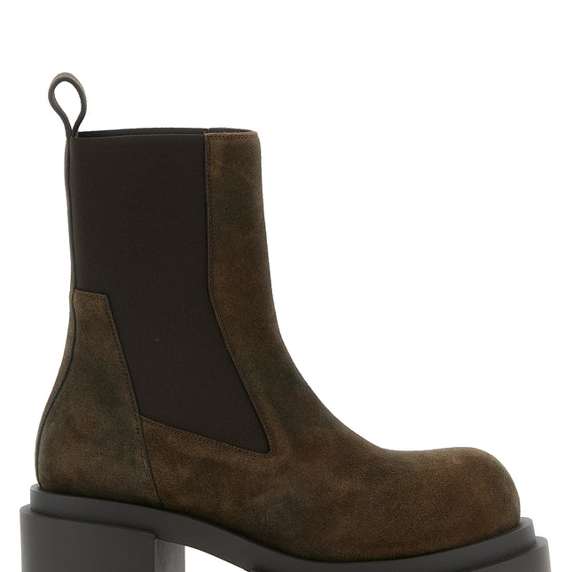 Rick Owens Brown Calfskin Ankle Boots