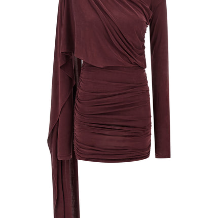 The Andamane Bordeaux Copper Short Dress