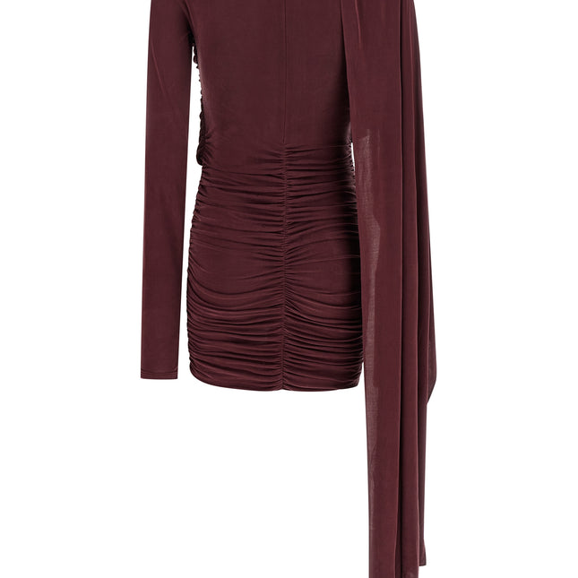 The Andamane Bordeaux Copper Short Dress