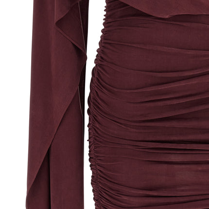 The Andamane Bordeaux Copper Short Dress