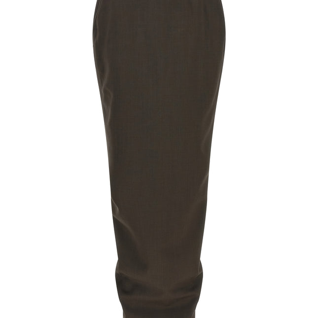 Rick Owens Gray Wool Mini Skirt