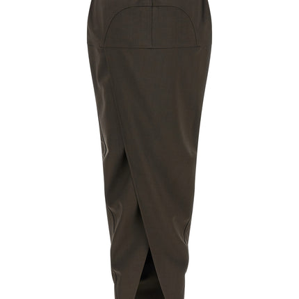 Rick Owens Gray Wool Mini Skirt