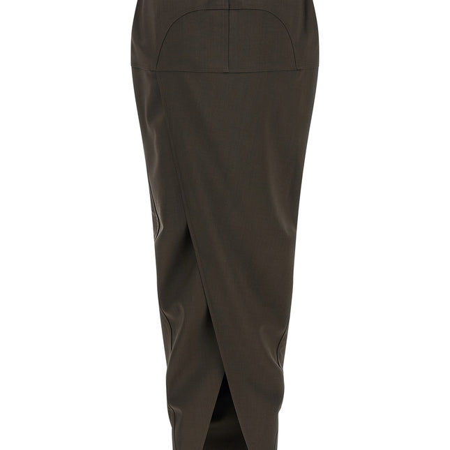 Rick Owens Gray Wool Mini Skirt