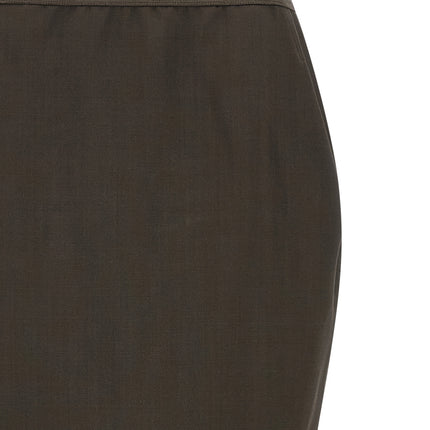 Rick Owens Gray Wool Mini Skirt