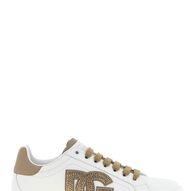 Dolce & Gabbana Beige Calfskin Sneakers