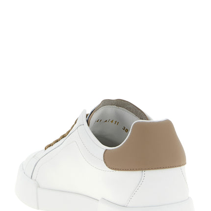 Dolce & Gabbana Beige Calfskin Sneakers