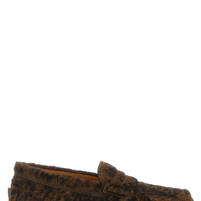 Tod's Brown Calfskin Slip-On Loafers