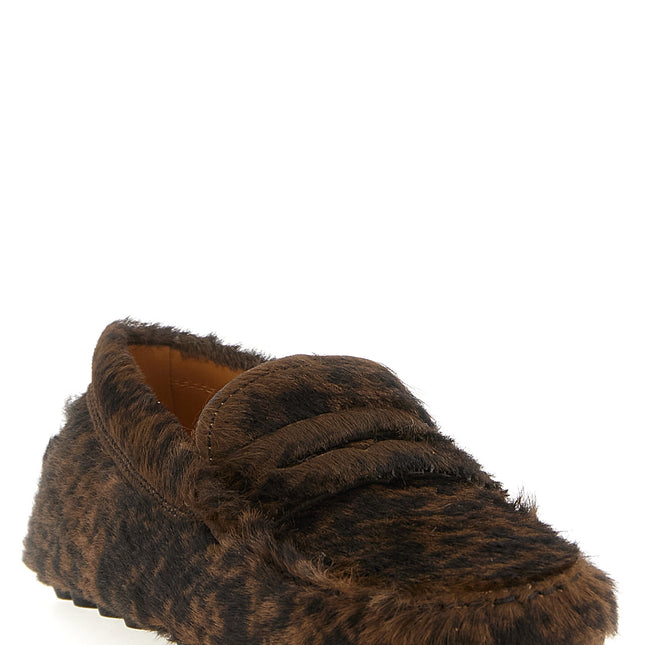 Tod's Brown Calfskin Slip-On Loafers