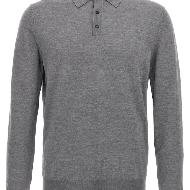 ZANONE Gray Cashmere Polo Shirt