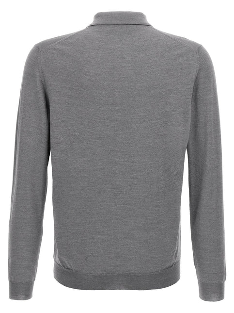 ZANONE Gray Cashmere Polo Shirt
