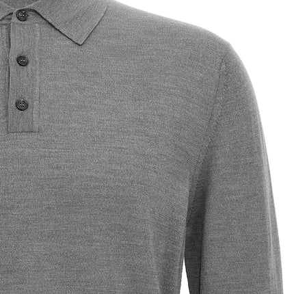 ZANONE Gray Cashmere Polo Shirt