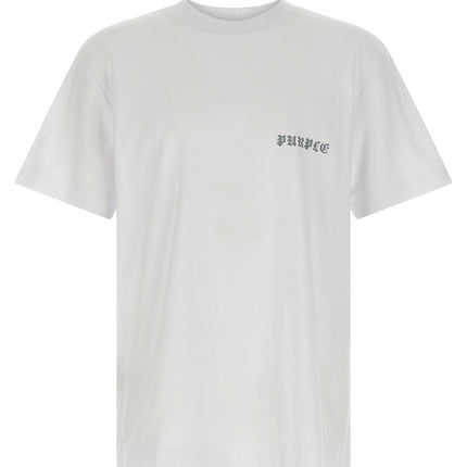 PURPLE White Cotton T-Shirt