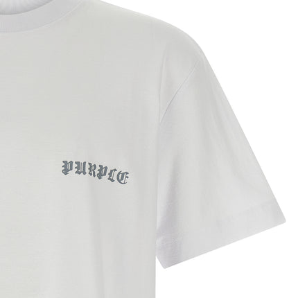 PURPLE White Cotton T-Shirt