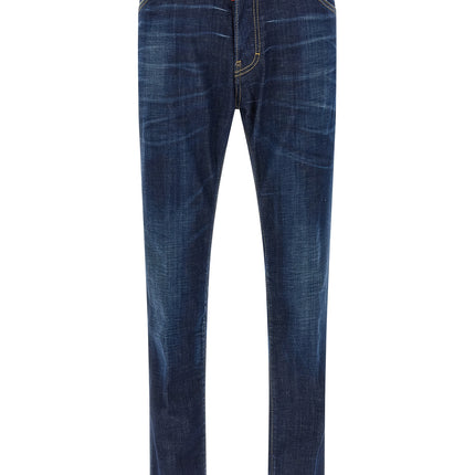 Dsquared² Blue Cotton Straight-Leg Jeans