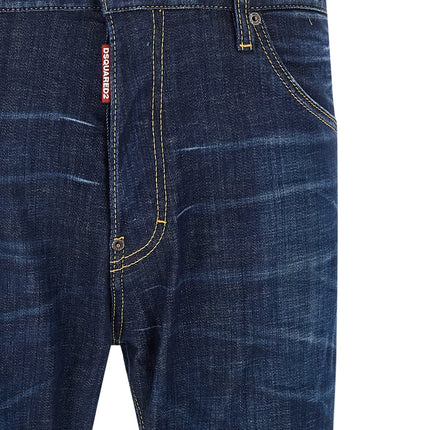Dsquared² Blue Cotton Straight-Leg Jeans