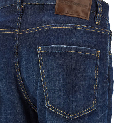 Dsquared² Blue Cotton Straight-Leg Jeans