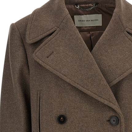 Dries Van Noten Brown Wool Coat