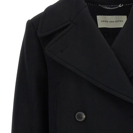 Dries Van Noten Black Wool Coat