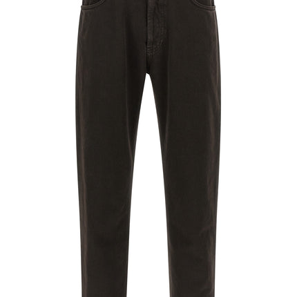 Department 5 Black Cotton Tapered Jeans
