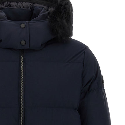 Moose Knuckles Blue Nylon Full-Length Jacket
