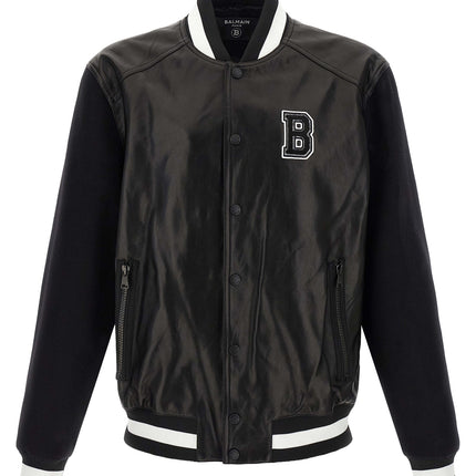 Balmain Bicolor Lamb Leather Leather Jacket