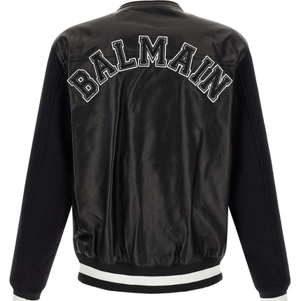 Balmain Bicolor Lamb Leather Leather Jacket