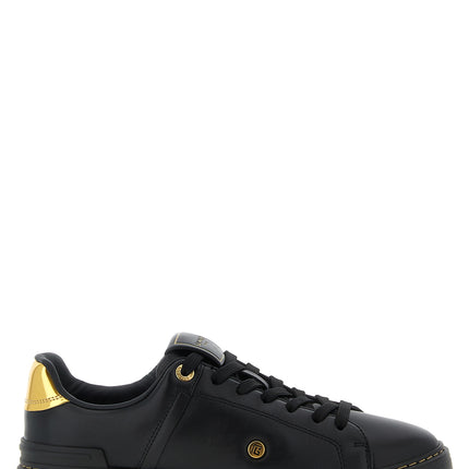 Balmain Black Lamb Leather Low Top Sneakers