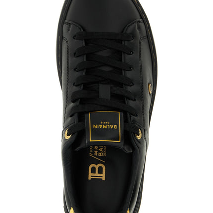 Balmain Black Lamb Leather Low Top Sneakers