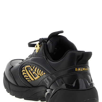 Balmain Black Nylon Athletic Sneakers