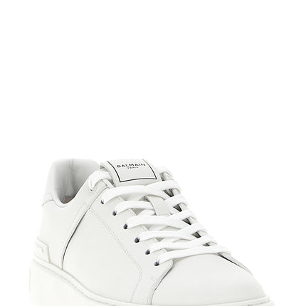 Balmain White Calfskin Low Top Sneakers