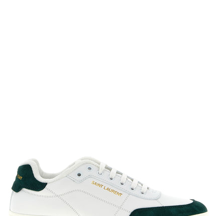 Saint Laurent Bicolor Calfskin Low Top Sneakers