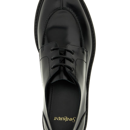 Saint Laurent Black Calfskin Oxfords And Derbies