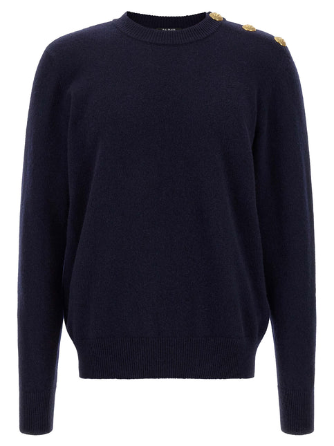 Balmain Blue Cashmere Cardigan