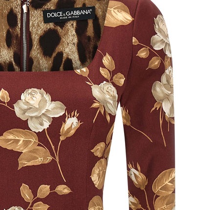 Dolce & Gabbana Multicolor Elastane Midi Dress