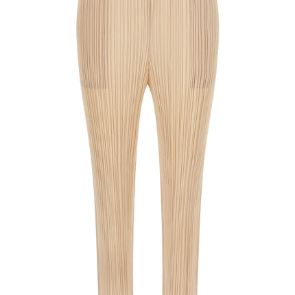 PLEATS PLEASE ISSEY MIYAKE Beige Polyester Casual Pants