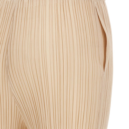 PLEATS PLEASE ISSEY MIYAKE Beige Polyester Casual Pants
