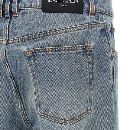 Balmain Blue Cotton Jeans Denim