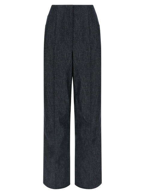 Fendi Blue Cotton High-Waisted Jean
