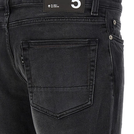 Department 5 Black Cotton Straight-Leg Jeans
