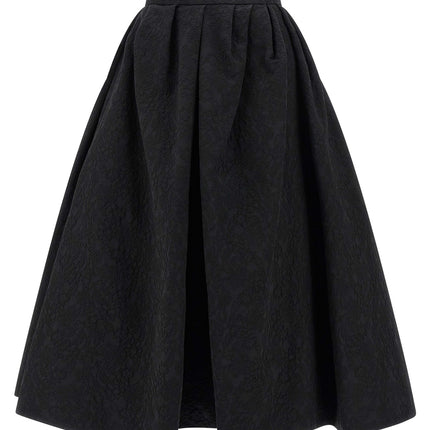 Carolina Herrera Black Cotton Midi Skirt