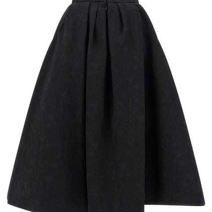 Carolina Herrera Black Cotton Midi Skirt