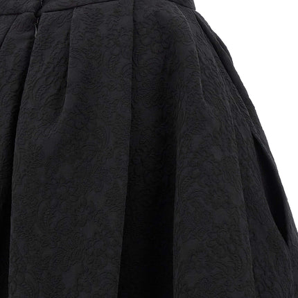 Carolina Herrera Black Cotton Midi Skirt