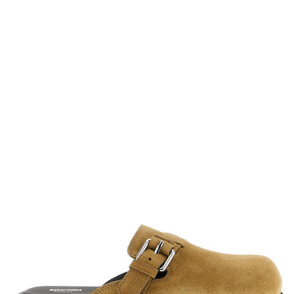 Moschino Beige Leather Clogs