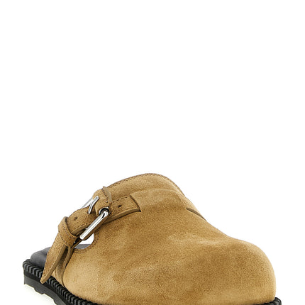 Moschino Beige Leather Clogs