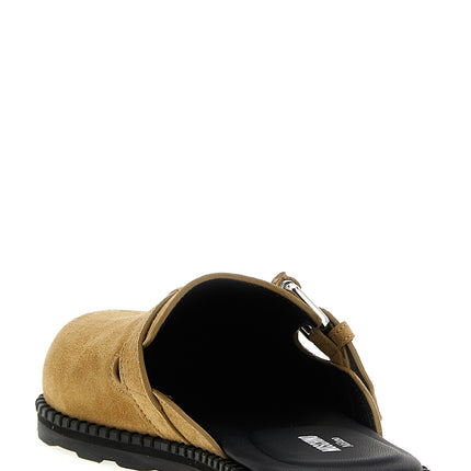 Moschino Beige Leather Clogs