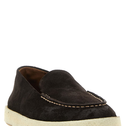 Marsell Brown Leather Slip-On Loafers